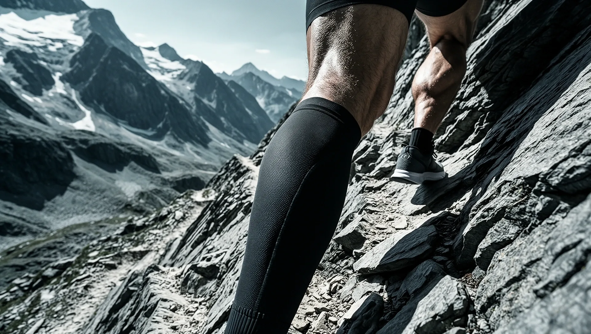Athlete training in the high-altitude Swiss landscapes